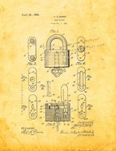 Lock Casing Patent Print - Golden Look - £6.23 GBP+