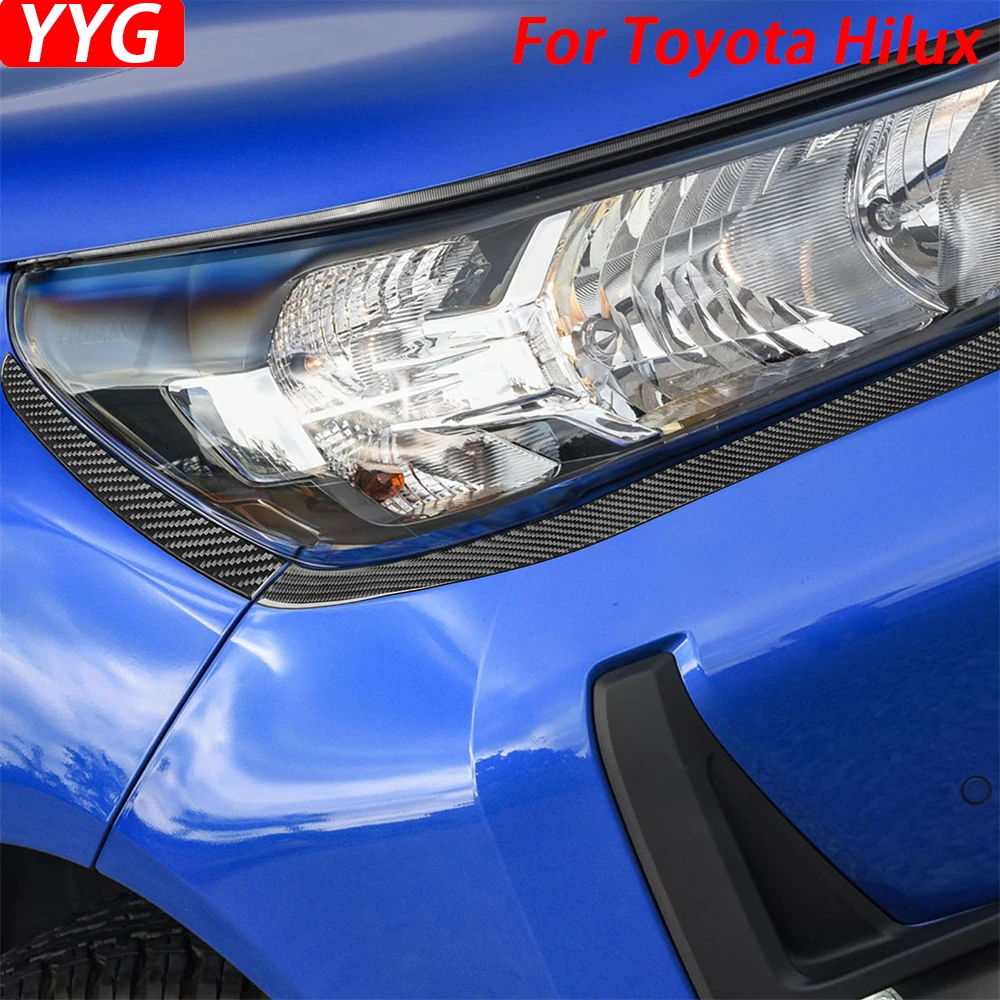 For Toyota Hilux 2015-2021 Real Carbon Fiber Headlight Eyelid Eyebrow Panel - £36.78 GBP