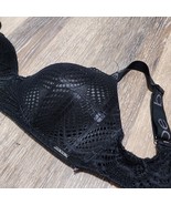Bebe Black Lace Bra 38DD Wireless Soft Cup Full Coverage Sexy Lingerie W... - $14.99
