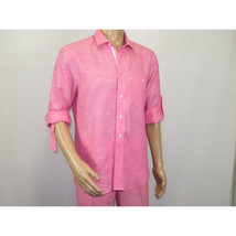 Men INSERCH premium Soft Linen Breathable 2pc Walking Leisure suit LS29116 Pink image 4
