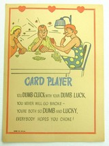 Vintage Vinegar Valentine Card Player Penny Dreadful Sarcasm Insult Ephemera - £7.86 GBP