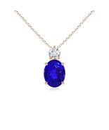 ANGARA 2.13 Ct Natural Tanzanite Pendant With Diamond in 14K Gold (AAAA) - $3,023.10