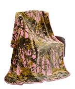 PINK CAMO Super Soft Plush Heavy Queen THE WOODS PINK CAMOUFLAGE Blanket... - £48.18 GBP