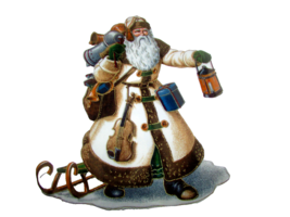 applique SANTA w/white coat 11x11" decor crafting tulip paints (sew appl... - $1.80