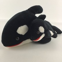 Sea World Ohio Shamu Plush Stuffed Animal Toy Orca Killer Whale Vintage 1983 K&amp;M - £45.77 GBP