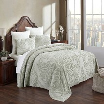 Full Size 100-Percent Cotton Chenille 3-Piece Coverlet Bedspread Set in Sage - $336.86 CAD
