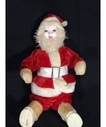 Vintage 1950&#39;s Santa Claus Paper Mache Face, Unique Fur Trim, Red Velvet... - $23.52