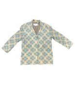 Vintage 80s Alfred Sung 100% Silk Aztec Tan Sage Green Boxy Blazer Size ... - $45.65 CAD