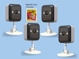 Security Cameras x 4 pc Wireless  64gb SD Indoor/Outdoor 1080P Audio Col... - £51.32 GBP