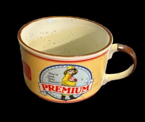 1991 NABISCO PREMIUM CRACKERS SALTINE SPECKLED SOUP HANDLE BOWL CUP COFFEE MUG - $10.40