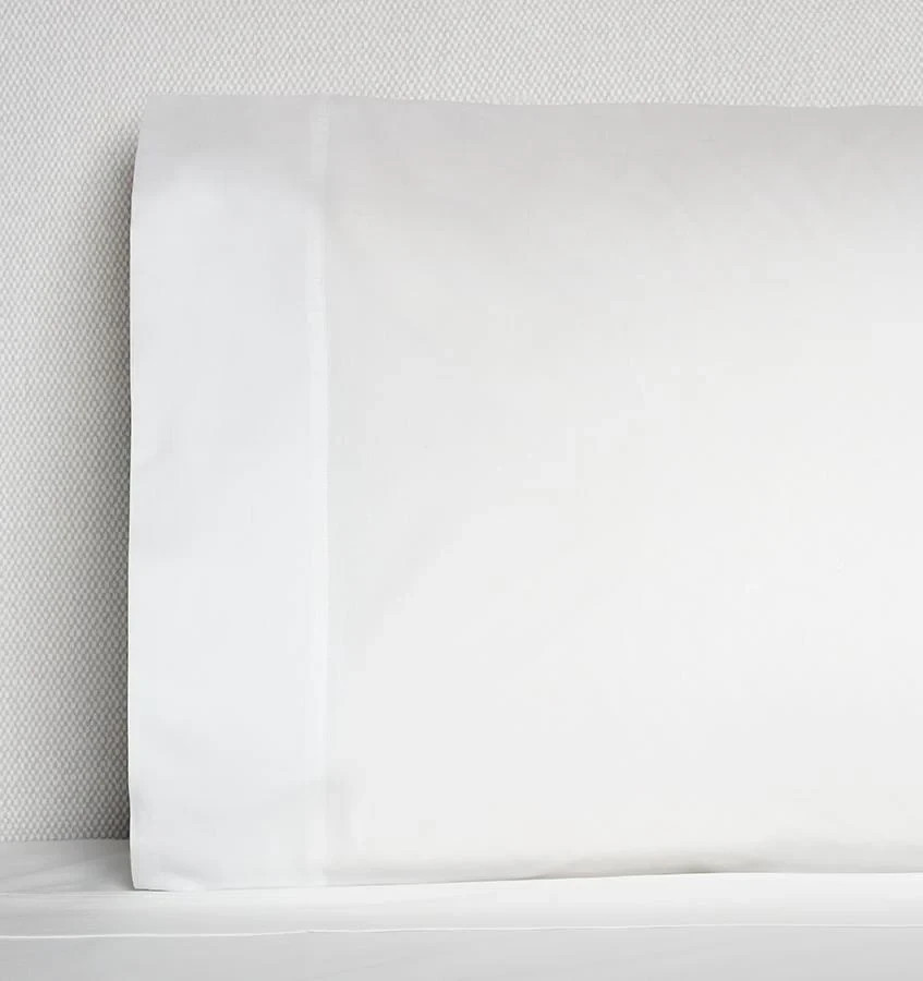 Sferra  Corto Celeste White Standard Pillowcases Cotton Percale 406TC Italy NEW Item image 2
