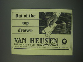 1949 Van Heusen Semi-stiff Collar Ad - Out of the top drawer - £14.58 GBP