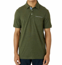 Tahari Men&#39;s Size Large Fine Cotton Interlock Green Short Sleeve Polo Shirt NWT - $8.09