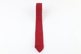 Vintage 50s 60s Rockabilly Wool Blend Skinny Neck Tie Dress Tie Wedding Red USA - £19.83 GBP