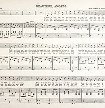 1886 Beautiful Angels Sheet Music Parlor Organ Victorian 11.5 x 9&quot; Ephemera - $19.99