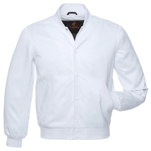 Baseball letterman college bomber super jacket sports wear white - £52.57 GBP