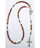 Catholic Rosary Prayer Beads Genuine Baltic Cognac Amber &amp; Sterling Ster... - £166.72 GBP