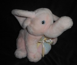 Vintage Tb Trading Baby Pink Elephant Pastel Ball Rattle Stuffed Animal Plush - £44.09 GBP