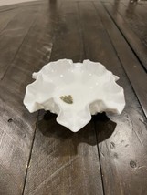 Fenton Hobnail White Milk Glass  Ruffled Edge Trinket Dish With Sticker ... - $339.03 MXN