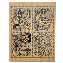 PSX Valentine Inspiring Hearts Love Frames Rubber Stamp K-3141 Vintage 2001 New - $18.35