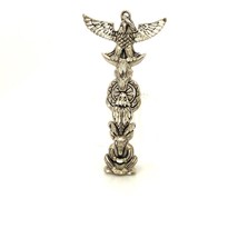 Vintage Signed Sterling SC Native American Carved Totem Animal Charm Pendant - £50.61 GBP