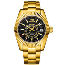 Automatic Mechanical Luminous Steel Band Rose Gold Men&#39;s Watch  - $59.00