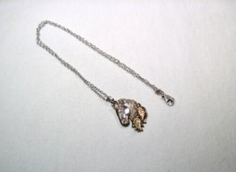 Vintage RGC Black Hills 12K Gold Sterling Silver Horse Necklace K611 - £46.57 GBP