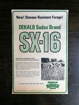 Vintage 1969 Dekalb Sudax Brand SX-16 Seed Farming Original Ad - $5.98