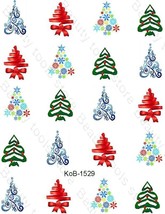 Nail Art Water Transfer Stickers Decals beautiful Christmas tree KoB-1529 - £2.40 GBP