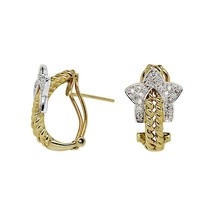 0.25 Ct.tw. Diamond Star Rope Earrings 14K Two Tone Gold - £679.65 GBP