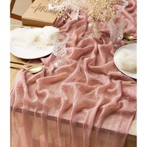 Dusty Rose Pink Cheesecloth Table Runner 10Ft Cheese Cloth Boho Tableclo... - £14.14 GBP