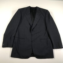 Vintage Ermenegildo Zegna Blazer Herren 44 R Marineblau Wolle Zwei Knöpfe - $49.48