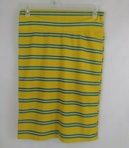 LuLaRoe Cassie Pencil Skirt Yellow With Blue Stripes Size Large - £8.38 GBP