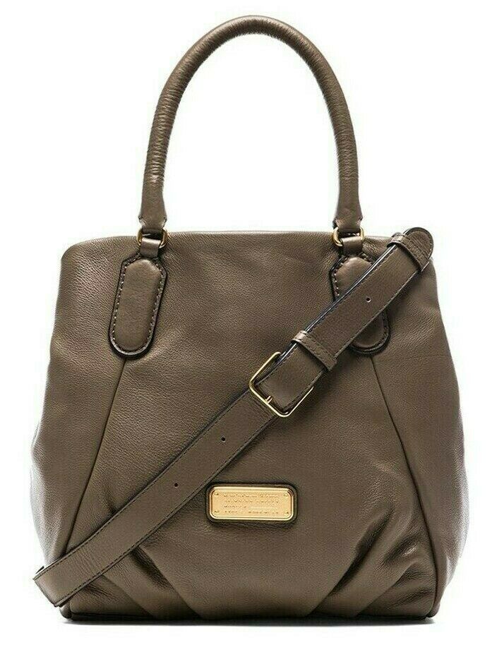 Primary image for MARC JACOBS NEW Q FRAN PUMA TAUPE ITALIAN LEATHER LG SHOULDER TOTE BAGNWT!