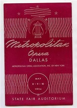 Metropolitan Opera Program Dallas Texas 1954 Pons Peerce Tucker Steber S... - $27.72