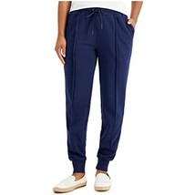 $45 Charter Club Stretch Pocketed Cuffed Drawstring Lounge Pants Blue Si... - $12.40