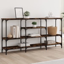 Industrial Rustic Smoked Oak Wooden Large Hallway Entryway Narrow Console Table - £197.90 GBP
