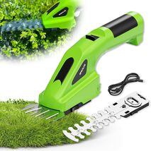 Electric Grass Shear Cordless, 2-in-1 Handheld Mini Hedge Trimmer, Light... - £25.27 GBP