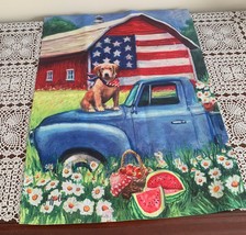 Geoff Allen Studio Labrador Retriever Dog Truck Patriotic Garden Flag 13 x 18 In - £9.58 GBP