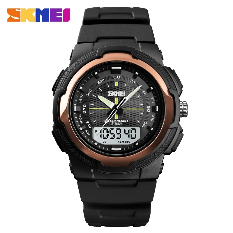  Watch Men Back Light Dual Time Display Outdoor   Stopwatch Date Week 5bar Water - £49.77 GBP