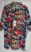 NWT Fresh Prince of Bel-Air Graffiti Button Up Shirt Men&#39;s Size 5XL - £15.75 GBP