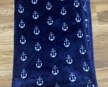 HB Hudson Baby Baby Blanket Anchors Plush Navy Blue Lovey 36”x30” Soft - $15.19