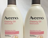 (2) Aveeno Creamy Moisturizing Oil Soften &amp; Smoothen Skin Oatmeal Soothi... - £26.24 GBP