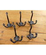 5 Black Coat Hooks Wall Mounted Hat School Farm Towel Bath Kitchen Cast ... - $353.28 MXN