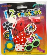 Vintage Kitzworks 12 Novelty Plastic Erasers New In Package - $300.79 MXN