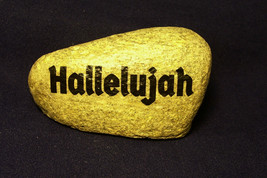 Hallelujah River Rock Stone Pebble Holy Land Israel Hebrew Art Work Judaic Judai - £15.73 GBP