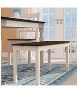 Kitchen Seating Wooden Bench in White and Brown Finish - $386.36 CAD