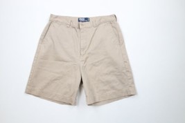 Vintage 90s Ralph Lauren Mens 32 Faded Flat Front Above Knee Chino Shorts Khaki - £45.91 GBP