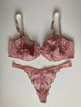 Victoria`s Secret Bra 38D Thong M Vintage Set Pink Beige Dream Angels RN# 54867 - £79.00 GBP