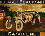 Village Blacksmith Gasolene Metal Advertisement Sign - $49.45